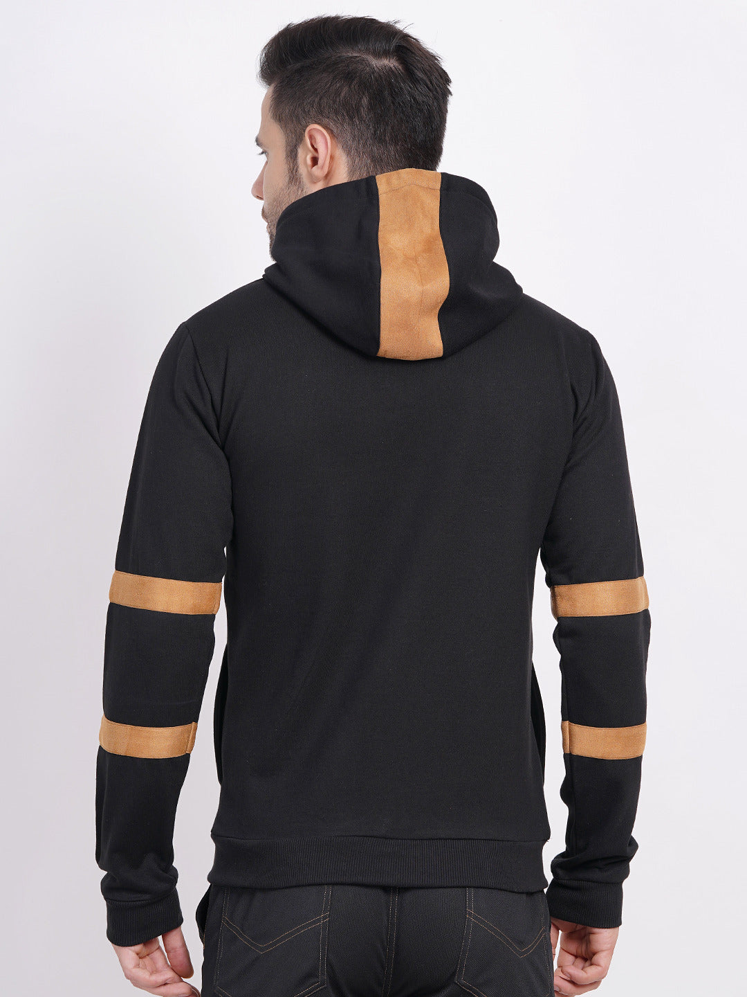 Black Tiny Polka Dot Men's Zip Up Hoodie