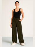 Wide Leg Trousers for Women - Formal High-Waist Pants
