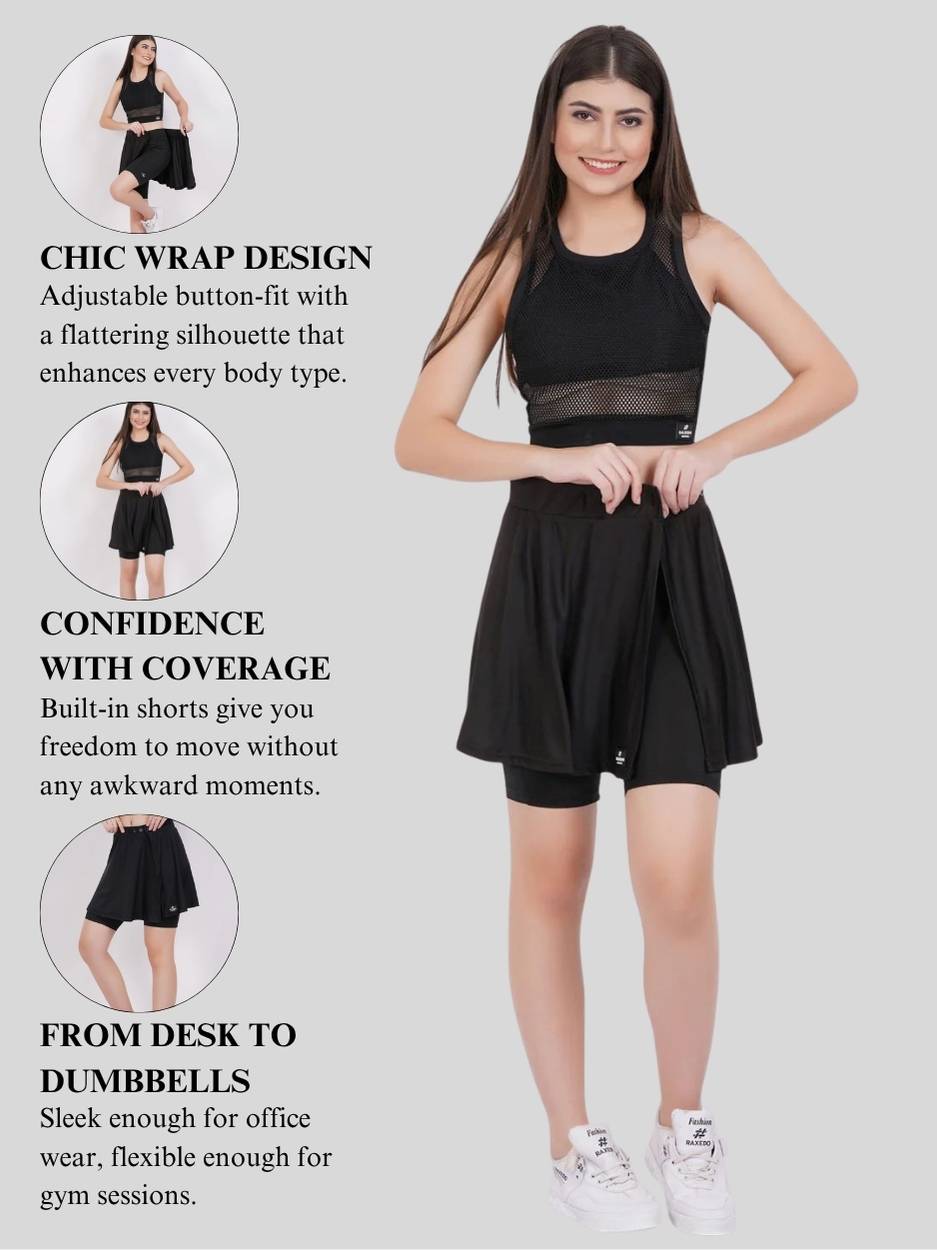 Mid-Rise Skirt for Women - Wrap Skirts