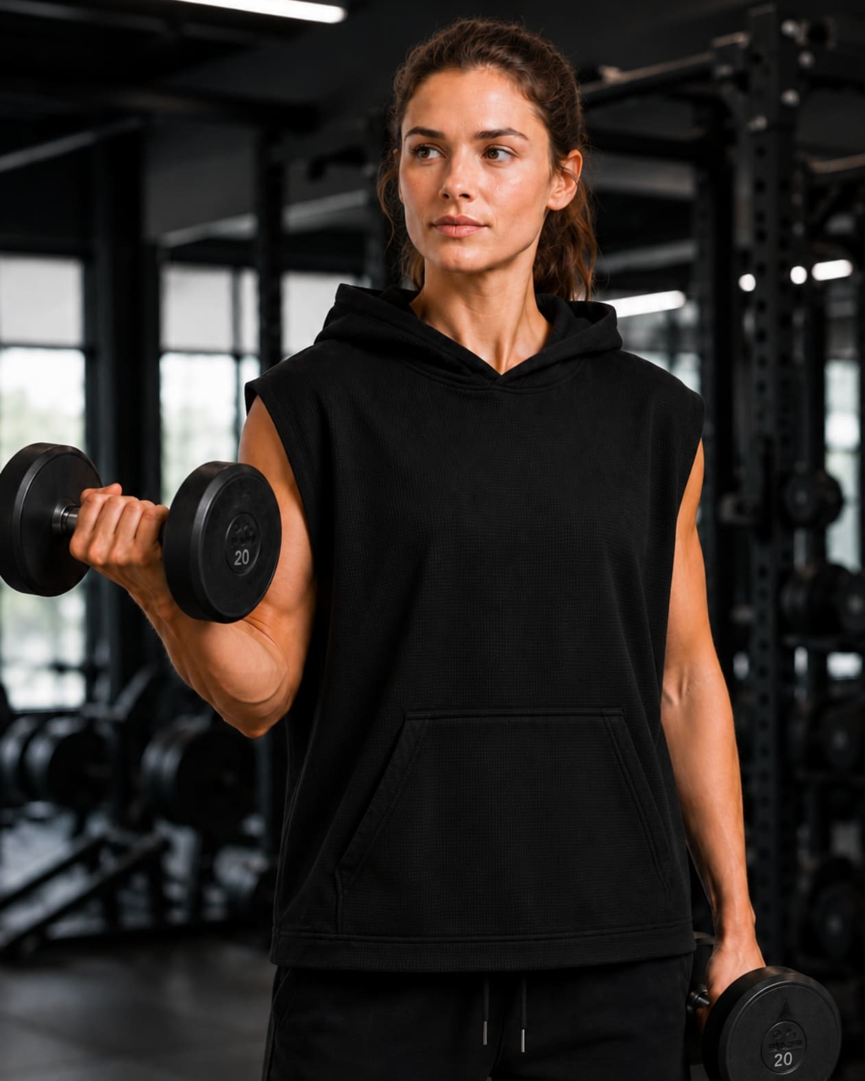 Women's Sleeveless Dri-fit Hoodie Gym Tops for Women
