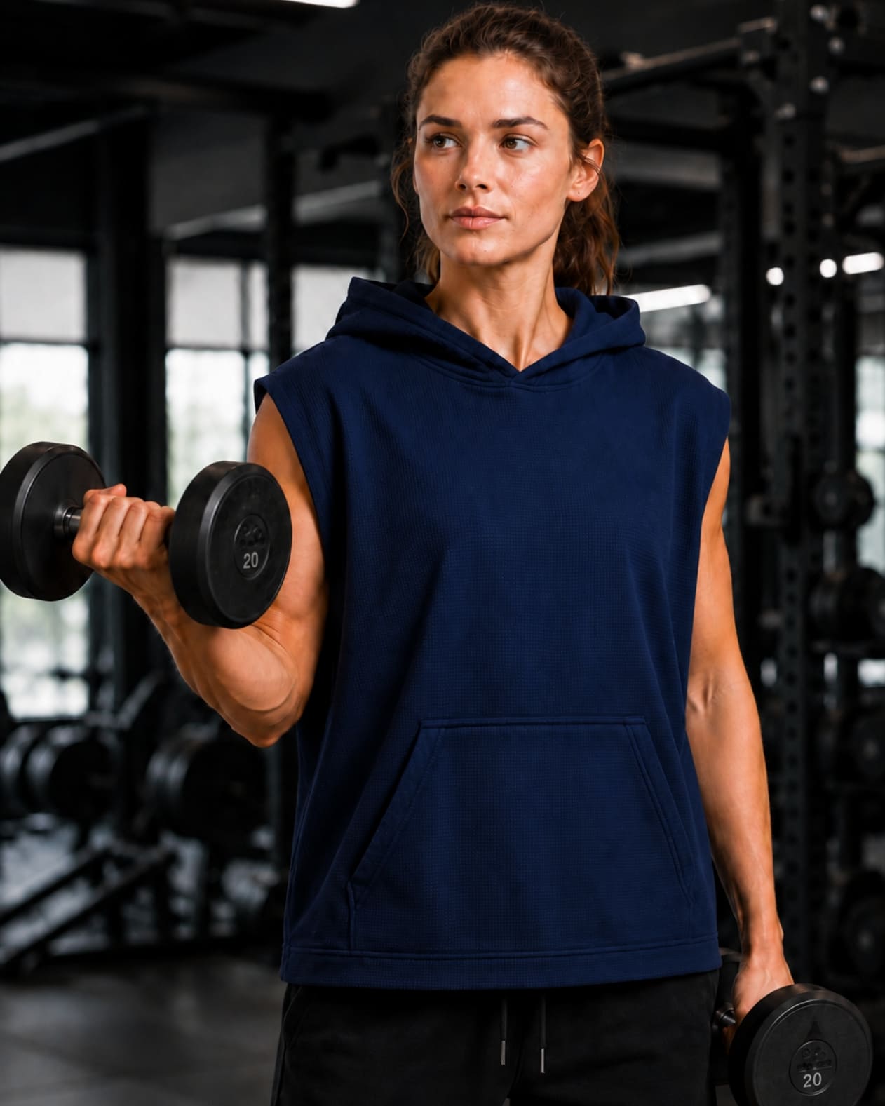 Women's Sleeveless Dri-fit Hoodie Gym Tops for Women