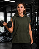 Women's Sleeveless Dri-fit Hoodie Gym Tops for Women