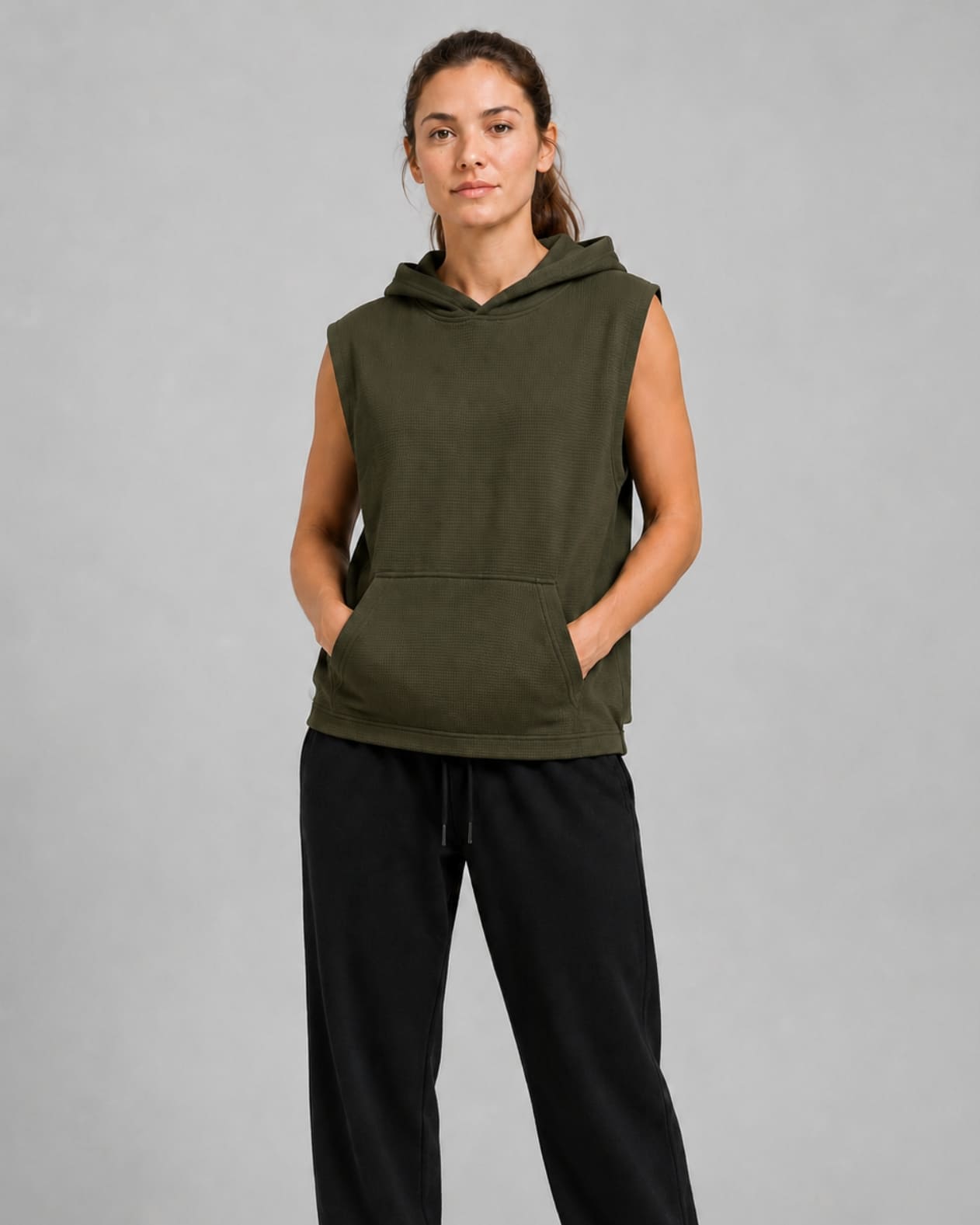 Women's Sleeveless Dri-fit Hoodie Gym Tops for Women